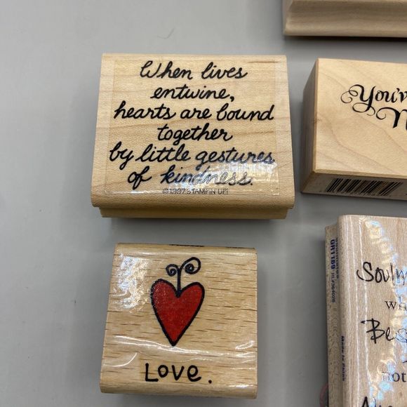 Rubber Stamp Lot of 6 ~ Heart/Love/Romance Theme Vintage Stampin' Up Scrapbook - Picture 2 of 10